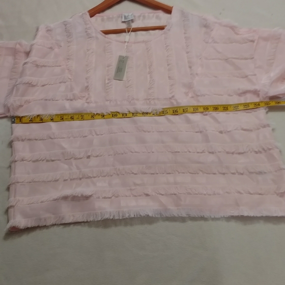 Cupio Fringe Blouse Blush Pink NWT - Picture 5 of 7